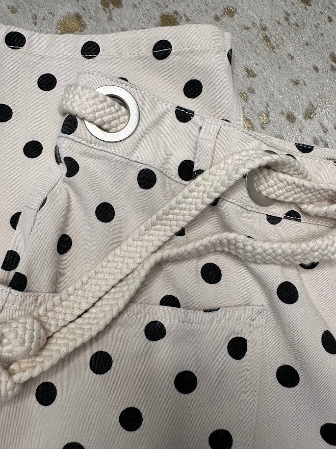 Polka Dot Drawstring Barrel Pants
