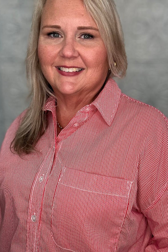 Red and White Stripe Button Down Top