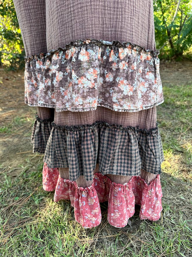 Ruffle Cotton Gauze Palazzo Pants