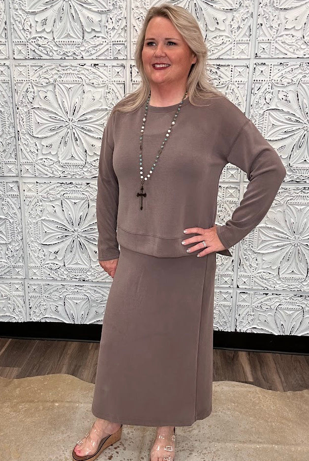 Soft Modal 2-Piece Tank Dress & Long Sleeve Top Set