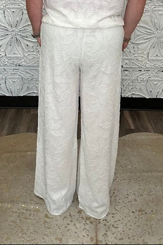 Textured Jacquard Wide Leg Pants