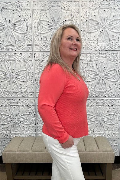 Textured Long Sleeve Crew Neck Sweater
