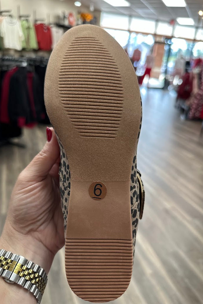 Very G Samantha Leopard Mary Jane Flat