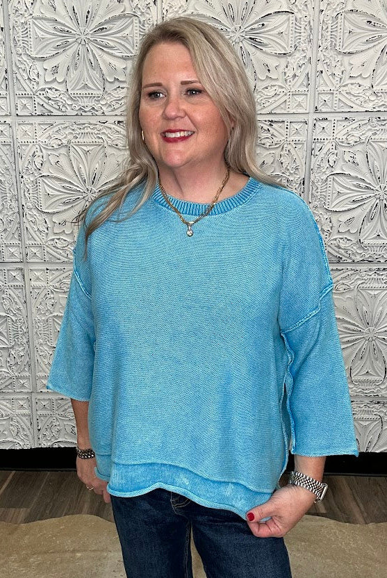 Washed Cotton Boxy Sweater