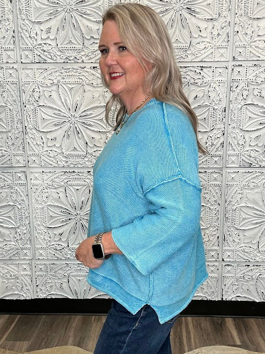 Washed Cotton Boxy Sweater