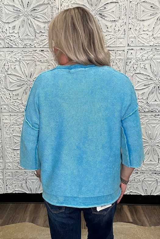 Washed Cotton Boxy Sweater