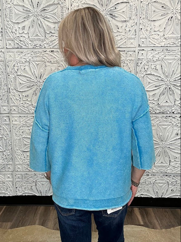 Washed Cotton Boxy Sweater
