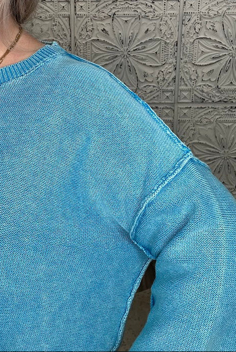 Washed Cotton Boxy Sweater
