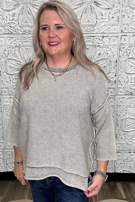 Washed Cotton Boxy Sweater