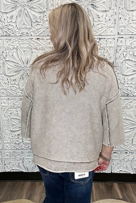 Washed Cotton Boxy Sweater