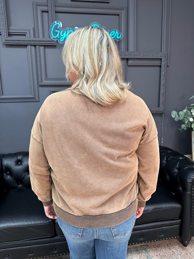 western pullover, oversized terry sweatshirt, cowboy boots graphic top, boutique western sweater, heart graphic pullover, casual fall pullover