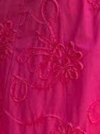 3D Floral Embroidered Cotton Midi Skirt