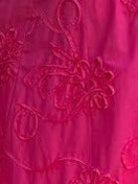 3D Floral Embroidered Cotton Midi Skirt