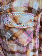 A Rare Bird Pink Plaid Cotton Flannel Button-Down Shirt Dress