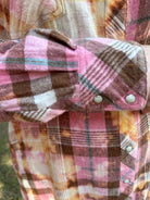 A Rare Bird Pink Plaid Cotton Flannel Button-Down Shirt Dress