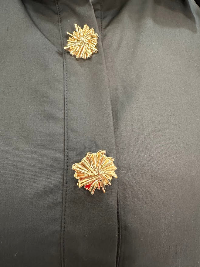 Black Collared Poplin Dress
