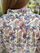 Boho Floral Cotton Puff Sleeve Top