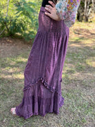 Boho Mineral Wash Lace Tiered Ruffle Pants