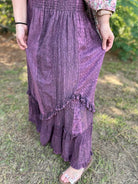 Boho Mineral Wash Lace Tiered Ruffle Pants