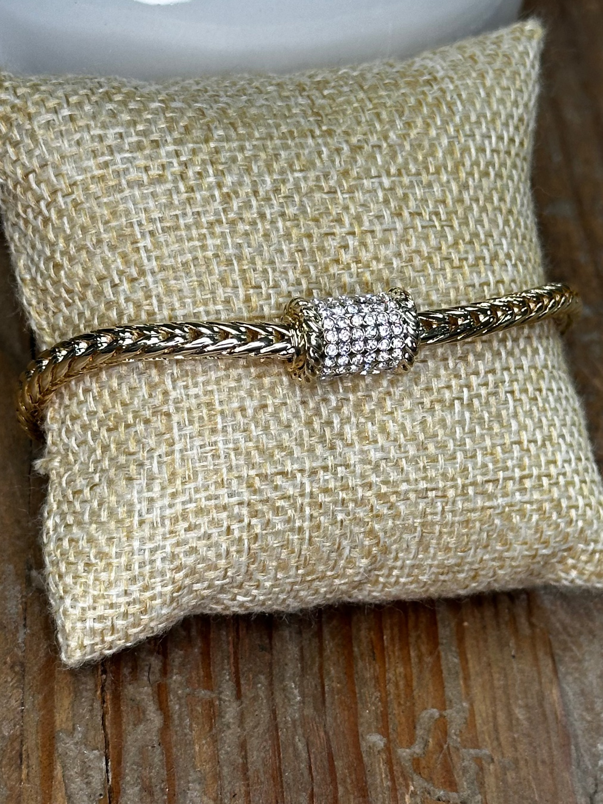 braided bracelet, magnetic clasp bracelet, pavé bead bracelet, gold chain bracelet, 7.5 inch bracelet, easy closure jewelry