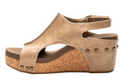 Corkys wedges, taupe wedge sandals, comfortable wedge shoes, women’s cork wedges, Carley wedge Corkys, everyday wedge sandal