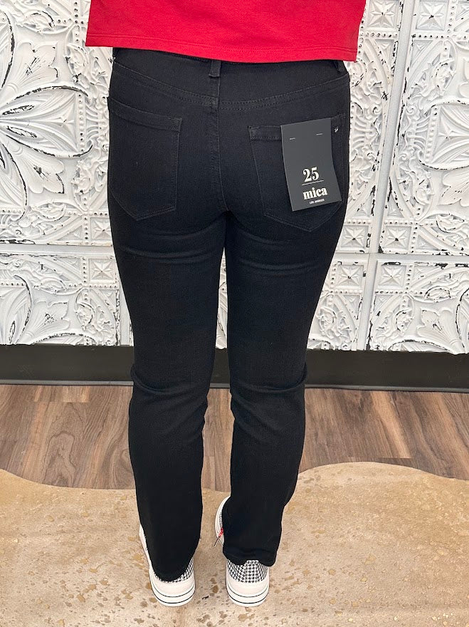 Classic Black Mid-Rise Ankle Straight Jeans