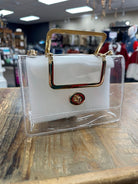 clear stadium bag, game day bag, stadium-approved purse, clear crossbody bag, gold hardware bag, concert bag