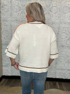Contrast Stitch Short Sleeve Sweater