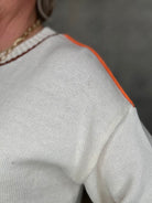 Contrast Stitch Short Sleeve Sweater