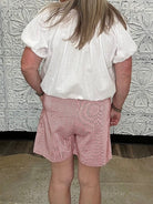 Contrast Tie Waist Striped Linen Blend Shorts