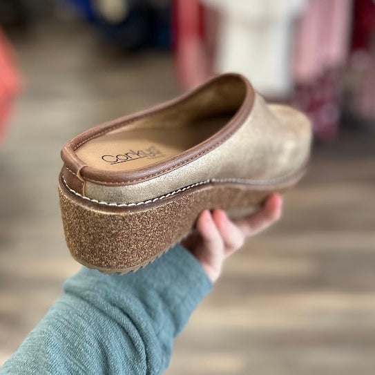Corky's Better Half Gold Wash Metallic Clog
