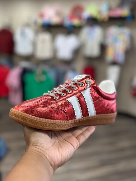 Corky's Heads Up Red Metallic Sneaker