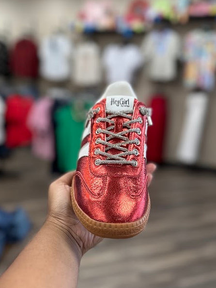 Corky's Heads Up Red Metallic Sneaker