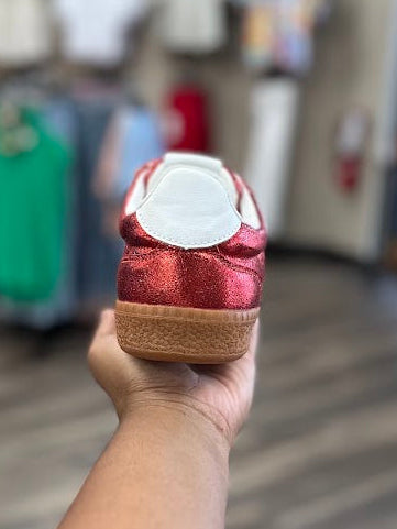 Corky's Heads Up Red Metallic Sneaker