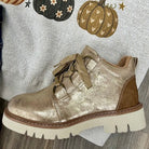 Corkys "Campfire" Gold Metallic Lace Up Boots