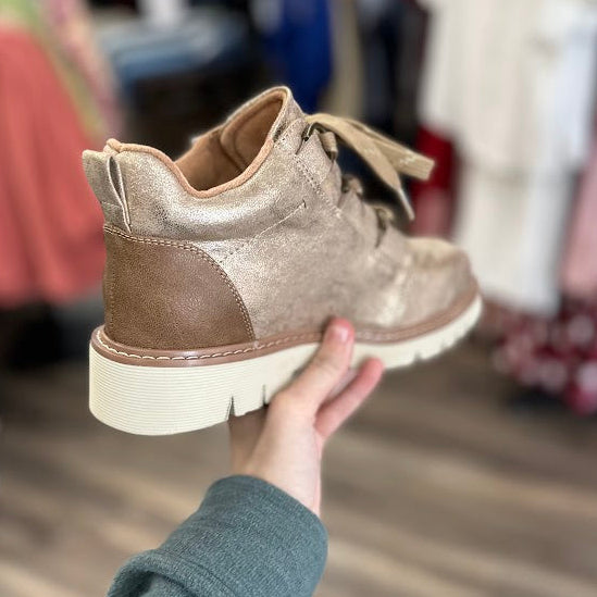 Corkys "Campfire" Gold Metallic Lace Up Boots