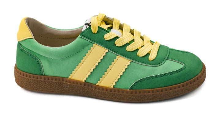 Corkys sneakers, green sneakers women, sporty sneakers, retro style tennis shoes, Corkys Head Up, casual lace up sneakers
