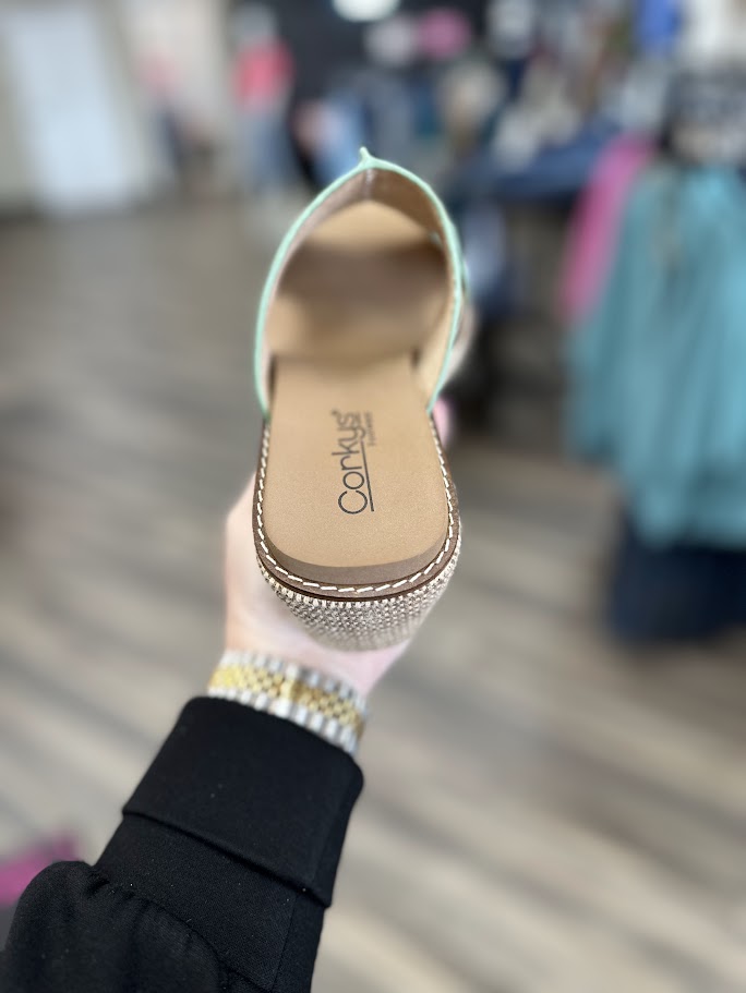 corkys wedges, green wedge sandals, corkys platform sandals, braided wedge shoes, comfortable wedges for women, corkys sandals, spring wedges, summer platform sandals