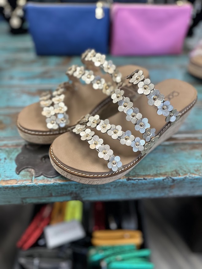 corkys wedges, corkys lets be friends sandals, gold wedge sandals, floral wedge sandals, cork platform wedges, comfortable corkys shoes