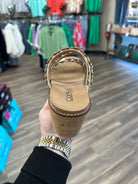 corkys wedges, corkys lets be friends sandals, gold wedge sandals, floral wedge sandals, cork platform wedges, comfortable corkys shoes