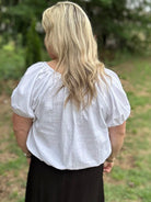 Cotton Bubble Hem Off Shoulder Top