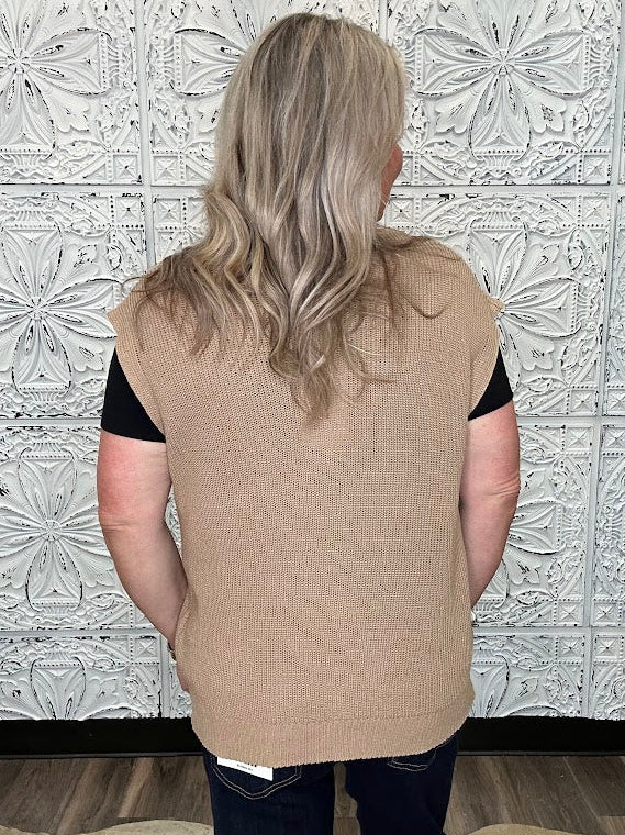Cotton Linen Button Down Knit Top