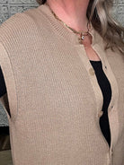 Cotton Linen Button Down Knit Top
