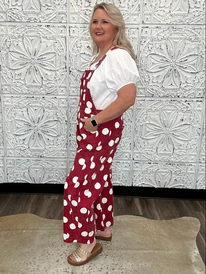 Crimson & White Checkered Jumpsuit