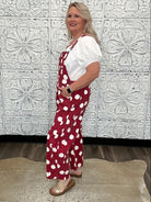 Crimson & White Checkered Jumpsuit