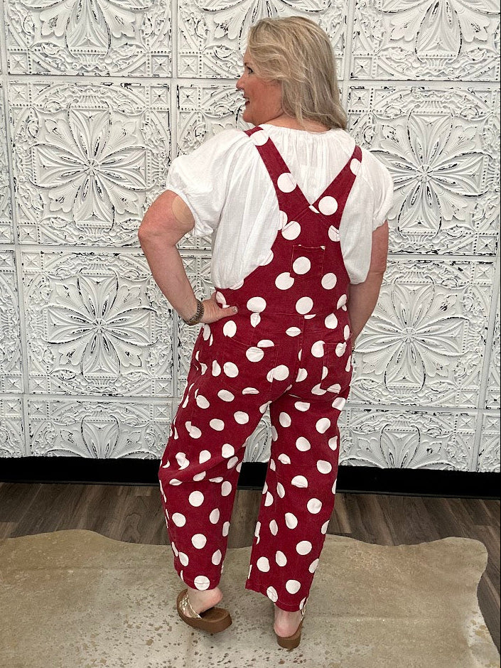 Crimson & White Checkered Jumpsuit