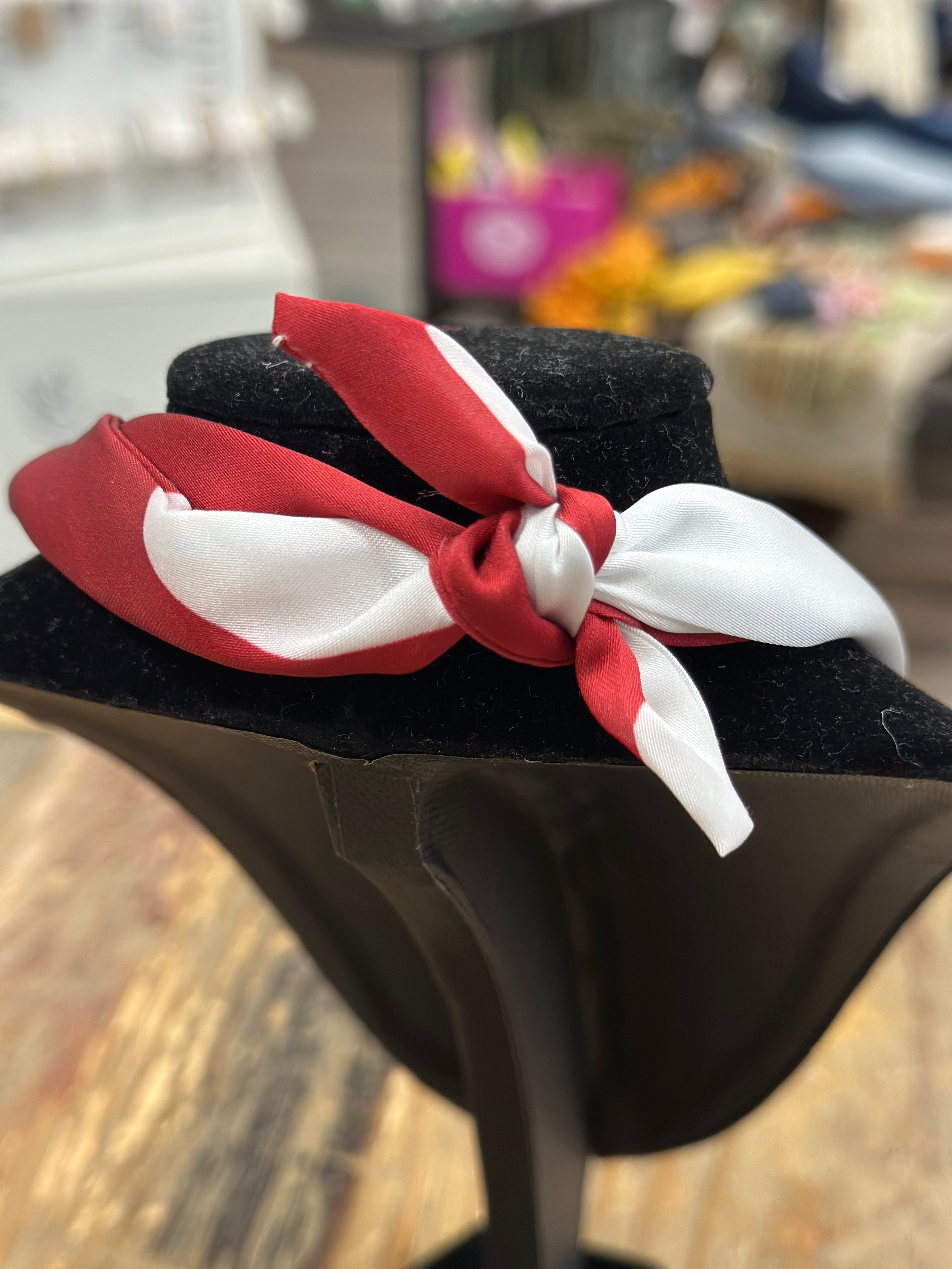 scarf necklace, versatile jewelry, Alabama game day necklace, U A accessory, bag charm, bracelet scarf, trendy fall accessories, crimson and white necklace