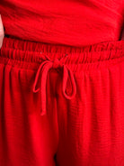 Crinkle Drawstring Shorts with Scallop Embroidered Hem
