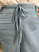 Denim Blue Stripe Wide Leg Pants