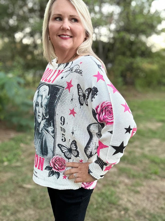 Dolly Parton Graphic Long Sleeve Top
